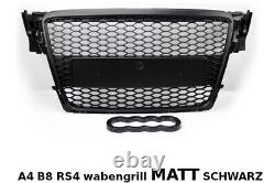 Radiator grill black matte mesh grill fits Audi A4 B8, honeycomb grill