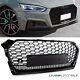 Radiator Grill Honeycomb Design Funnel High Gloss Black Fits Audi A5 F5