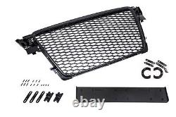 Radiator grill honeycomb grill PDC front grill black gloss for Audi A4 B8 8K 07-12