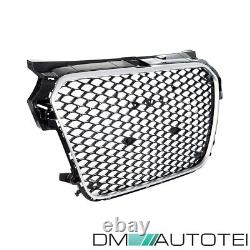 Radiator grill honeycomb grill silver black high gloss fits Audi A1 8X 2010-2015