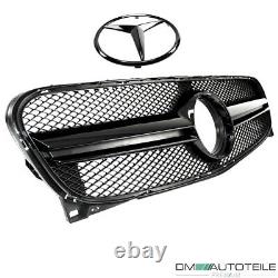 Radiator grille black gloss + star fits Mercedes GLA X156 not 45 AMG 13-16