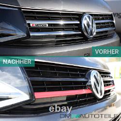 Radiator grille black gloss strip red for VW T6 multivan van 2015-2019