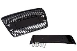 Radiator grille front grill sports honeycomb grill gloss black fits Audi A6 4F C6
