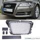 Radiator Grille Honeycomb Grill Black Chrome For Audi A3 8p Facelift 08-13 For Parking Aid
