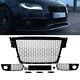 Radiator Grille Honeycomb Grill Black + Fog Light Grille Only For Audi A4 B8 08