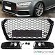 Radiator Grille Honeycomb Grill Black Gloss + Bezels For Audi A4 B9 From 201-2019 S-line
