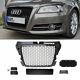 Radiator Grille Honeycomb Grill Black Gloss Fits Audi A3 8p Facelift 08-13 And Rs3