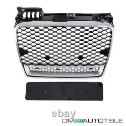 Radiator grille honeycomb grill chrome black silver fits Audi A4 B7 04-08 not RS4