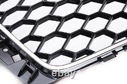 Radiator grille honeycomb grill front emblem holder chrome black fits Audi A4 B9