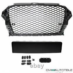 Radiator grille honeycomb grill high gloss + holder fits Audi A3 8V 12-16 also RS3