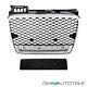 Radiator Grille Honeycomb Grill Silver Black Gloss Fits Audi A4 B7 04-08 Not Rs4