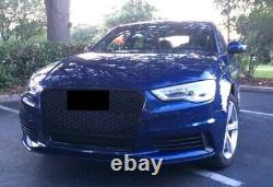 Radiator grille sport black with emblem and license plate holder for the Audi A3 8V