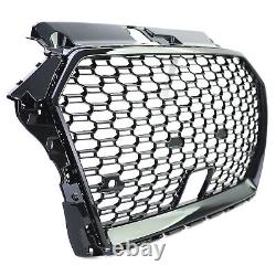 Radiator grille sports grill honeycomb grille black gloss for Audi A3 8V 16-20 with ACC