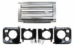 SVX style front grille kit for Land Rover Defender 90 110 silver black Xtech