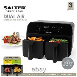 Salter EK4750BLK 7.4L Dual Air Fryer (Like Ninja)? BRAND NEW-FAST UPS DELIVERY