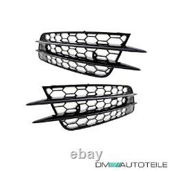 Set honeycomb grill + fog light grille black gloss for Audi A6 C7 series 11-15