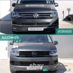 Set radiator grille black gloss + grille 3 pieces + emblem for VW T6 multivan 2015-2019