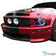 Topline For 2005-2009 Ford Mustang Gt Halo Led Blk Headlights+mesh Front Grille