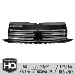 VW T6 Transporter 2015-19 Badged Grille GLOSS black with CHROME strips