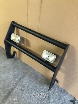Vintage Hickey 1970s Dodge Pickup Push Bar Grill Guard Blk with Hella Fog Lights