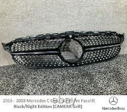 2015 2017 2018 Véritable Mercedes W205 C Classe Amg Diamond Grill Grille Blk Caméra