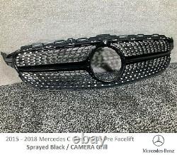 2015 2018 Véritable Mercedes W205 C Classe Amg Diamond Grill Caméra Pulvérisée Blk