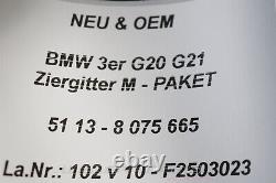 8075665 M SPORT Grille de calandre de refroidissement des reins Grille ornementale avant NEUF OEM BMW Série 3 G21 M 340i