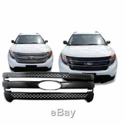 Black 2011-2015 Ford Explorer Snap On Grille Overlay Full Front Grill Couvre Nouveau