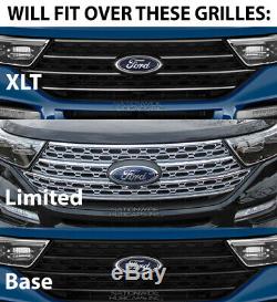Black 2020 Fits Ford Explorer Snap On Grille Overlay Full Front Grill Couvertures Nouveau