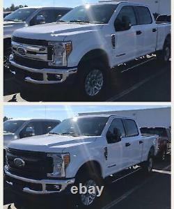 Black Horse 2017-2019 Ford F-350 Grille Overlay Trims Gloss Black