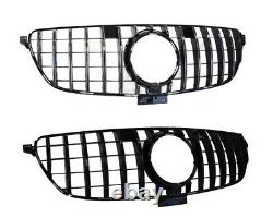 Blk Grille Grill Pour Mercedes Benz Classe Gle W166 W292 Coupe Suv 2015-2019 Gtr J