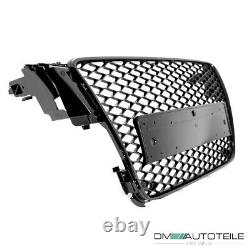 Calandre de radiateur design nid d'abeille en noir brillant + calandre pour Audi A5 8T 07-11 S-Line S5