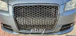 Calandre de radiateur, grille nid d'abeilles, support d'emblème de grille adapté uniquement à l'Audi A3 8P S-Line.