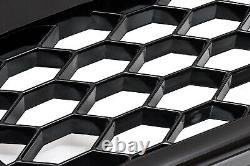 Calandre de radiateur nid d'abeilles, grille avant, support d'emblème chromé noir, convient à l'Audi A4 B9