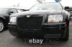Convient 2005-2010 Chrysler 300 Black Bentley Mesh Grille Chrome Bently Grill