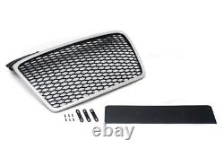 Convient à Audi A4 B7 grille nid d'abeille grille de radiateur grille avant noir argent 04-09