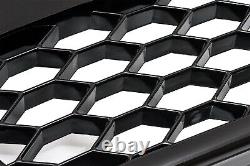 Convient à la grille de radiateur avant de calandre sport pour Audi A6 4F C6, en nid d'abeille noir brillant.
