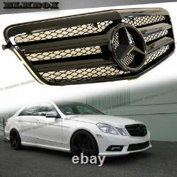 Fit Benz 10-13 W212 E-sedan Front Bumper Remplaced Grille- All Gloss Black A Look