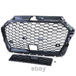 Grille De Radiateur De Sport En Nid D'abeille Gril Noir Brillant Pour Audi A3 8v 16-20 Avec Acc