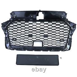 Grille De Radiateur De Sport En Nid D'abeille Gril Noir Brillant Pour Audi A3 8v 16-20 Avec Acc