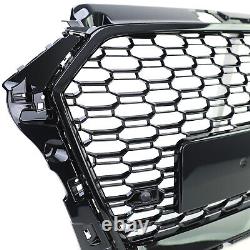 Grille De Radiateur De Sport En Nid D'abeille Gril Noir Brillant Pour Audi A3 8v 16-20 Sans Acc
