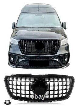 Grille avant Grill Panamericana Gt pour Sprinter W907 W910 Amg Noir Cam