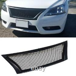 Grille de pare-chocs avant avec aspect nid d'abeille pour Nissan Sentra 2013 2014-2015 Noir mat UK