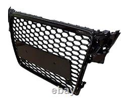 Grille de radiateur en nid d'abeille, grille PDC, grille avant en noir brillant pour Audi A4 B8 8K 07-12