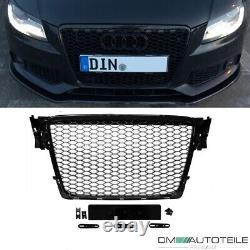 Grille de radiateur en nid d'abeille noir brillant pour Audi A4 B8 de 08-12, sans RS4