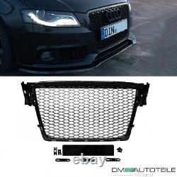 Grille de radiateur en nid d'abeille noir brillant pour Audi A4 B8 de 08-12, sans RS4