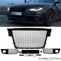 Grille de radiateur nid d'abeille noir + grille de feux antibrouillard seulement pour Audi A4 B8 08