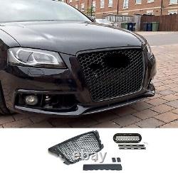 Grille de sport en nid d'abeille sans support d'emblème de grille avant adapté pour Audi A3 8P