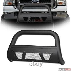 Pour 05-07 F250/f350 Superduty Matte Blk Studded Mesh Bull Bar Grill Grille Guard