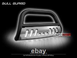 Pour 11-16 F250/f350 Superduty Matte Blk Bull Bar Push Bumper Grill Guard+ss Skid